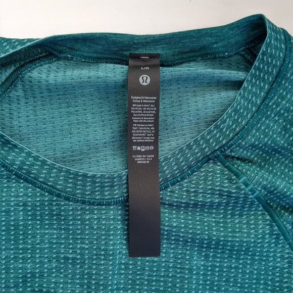 Lululemon Size Large Metal Vent Tech Long Sleeve Pullover Top Storm Teal - Picture 3 of 3